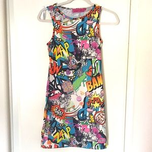 Fun colorful graffiti dress